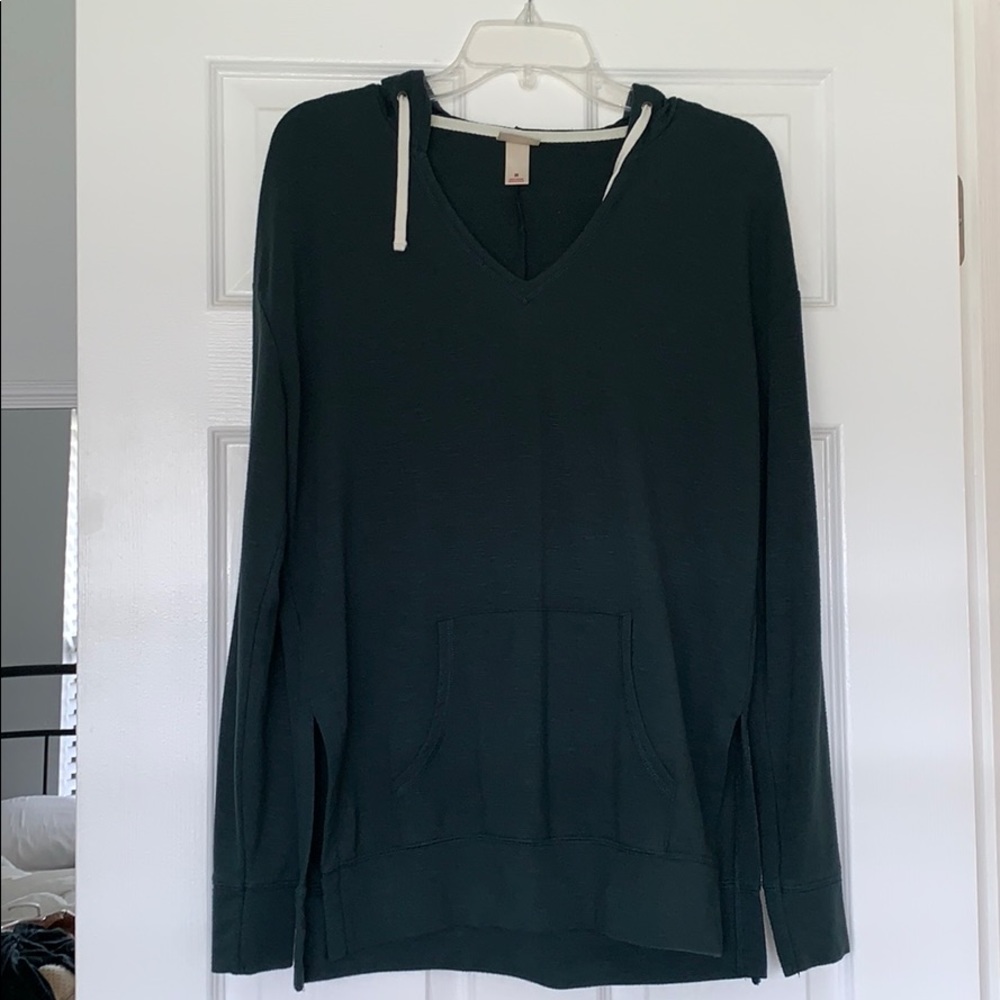 Emerald green thin hooded jacket